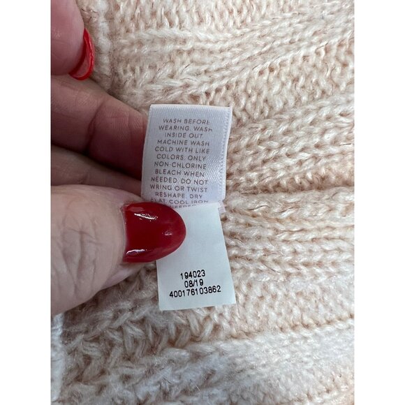 LC Lauren Conrad Mock Neck Sweater~Size XS~Pale Pink Open Knit Romantic L6 20 - Picture 9 of 9
